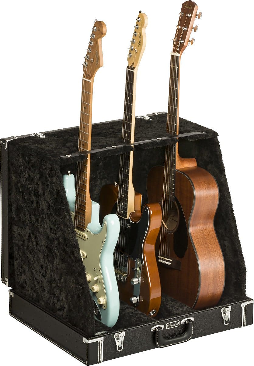 Fender® Classic Series Case Stand, Black, 3 Guitar
