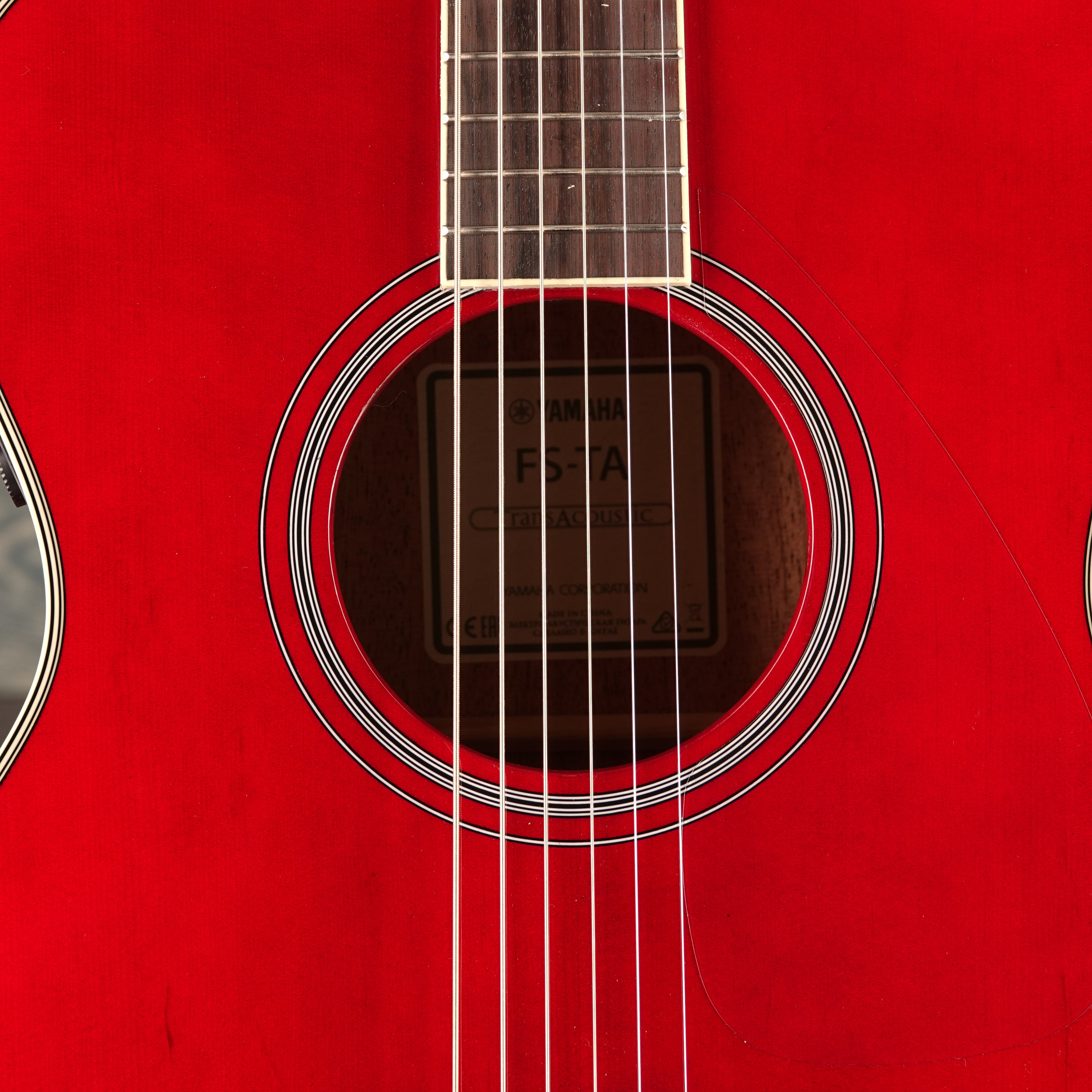 Yamaha FS Ruby Red TransAcousticDreadnought Guitar