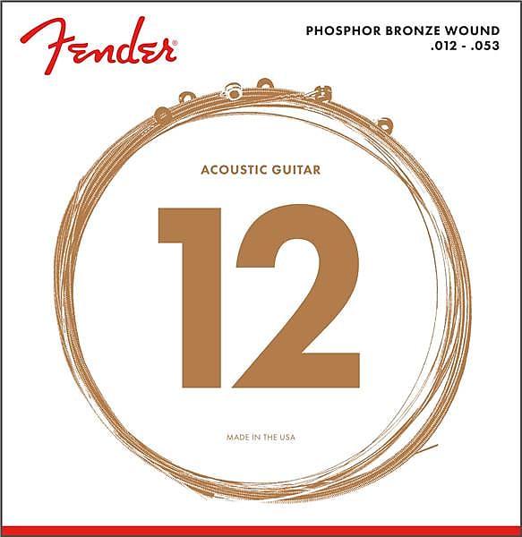 Fender Phosphor Bronze Acoustic Guitar Strings Ball End 60L .012-.053