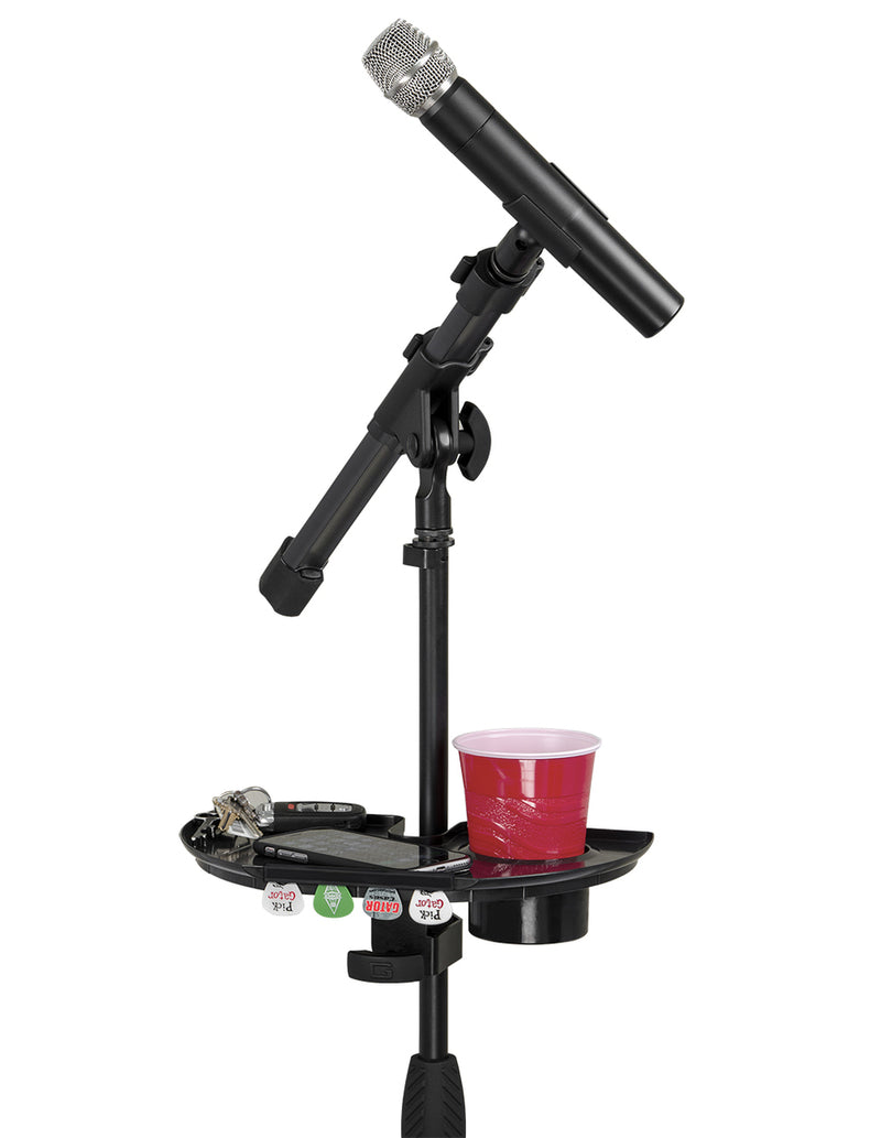 Gator Frameworks Microphone Stand Accessory Tray Drink Holder & Guitar Pick Tab