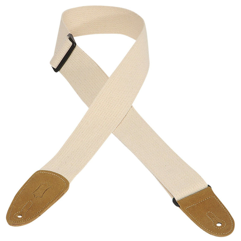 Levy's 2" Cotton Guitar Strap w/Suede Ends - Natural