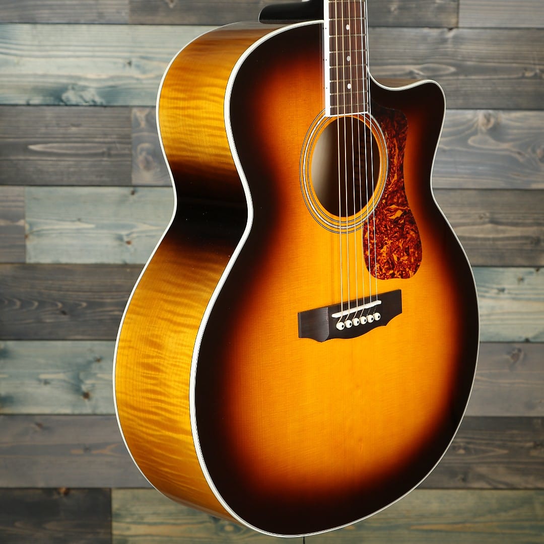 Guild F-250CE Deluxe Jumbo Acoustic - Antique Burst Gloss