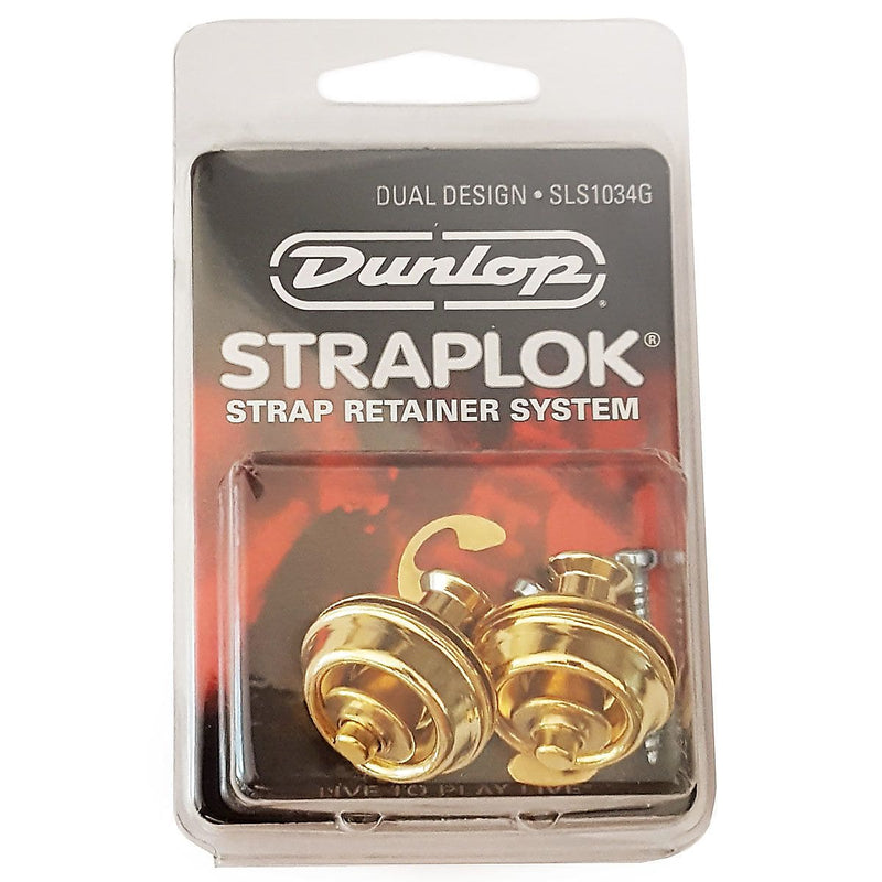 Dunlop Straplok Dual Design Strap Retainer System, Gold