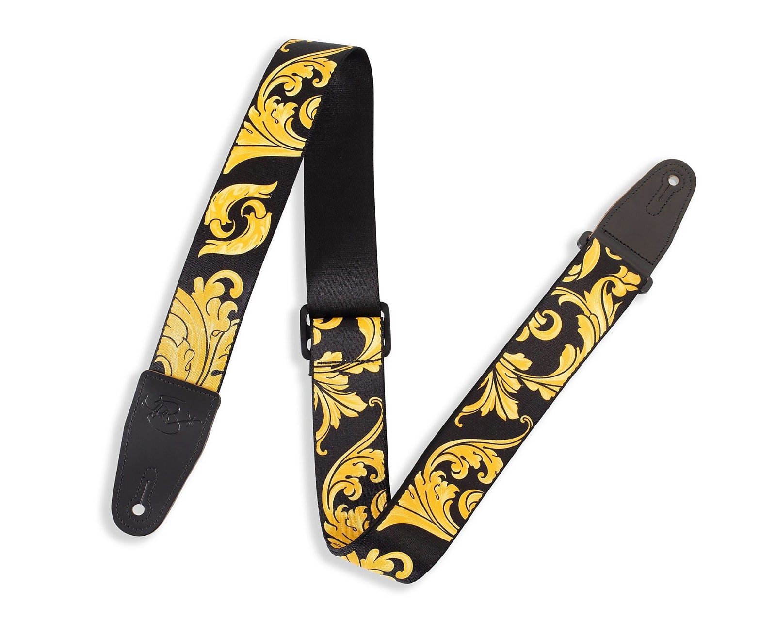 Levy's MNSP2-001 2in Nita Strauss Signature Guitar Strap - Black/Gold