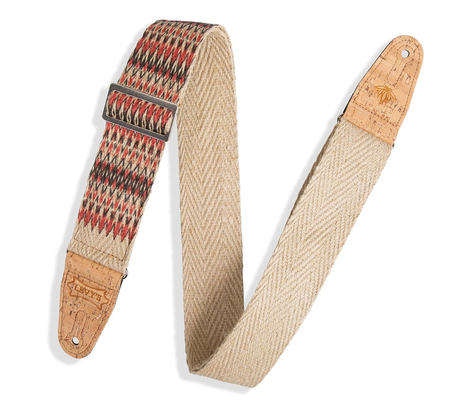 Levy's 2" Towers Hemp Guitar Strap - Natural/Multi