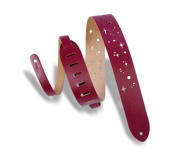 Levy's M12GSC-BRG Galaxy Punch Out Guitar Strap - Burgundy