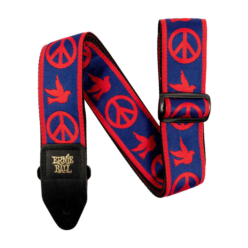 Ernie Ball P04698 Red and Blue Peace Love Dove Jacquard Strap