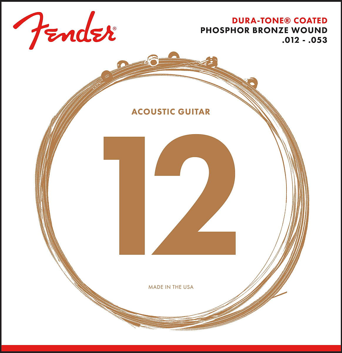 Fender 860L Phosphor Bronze Dura-Tone® Coated 12-53