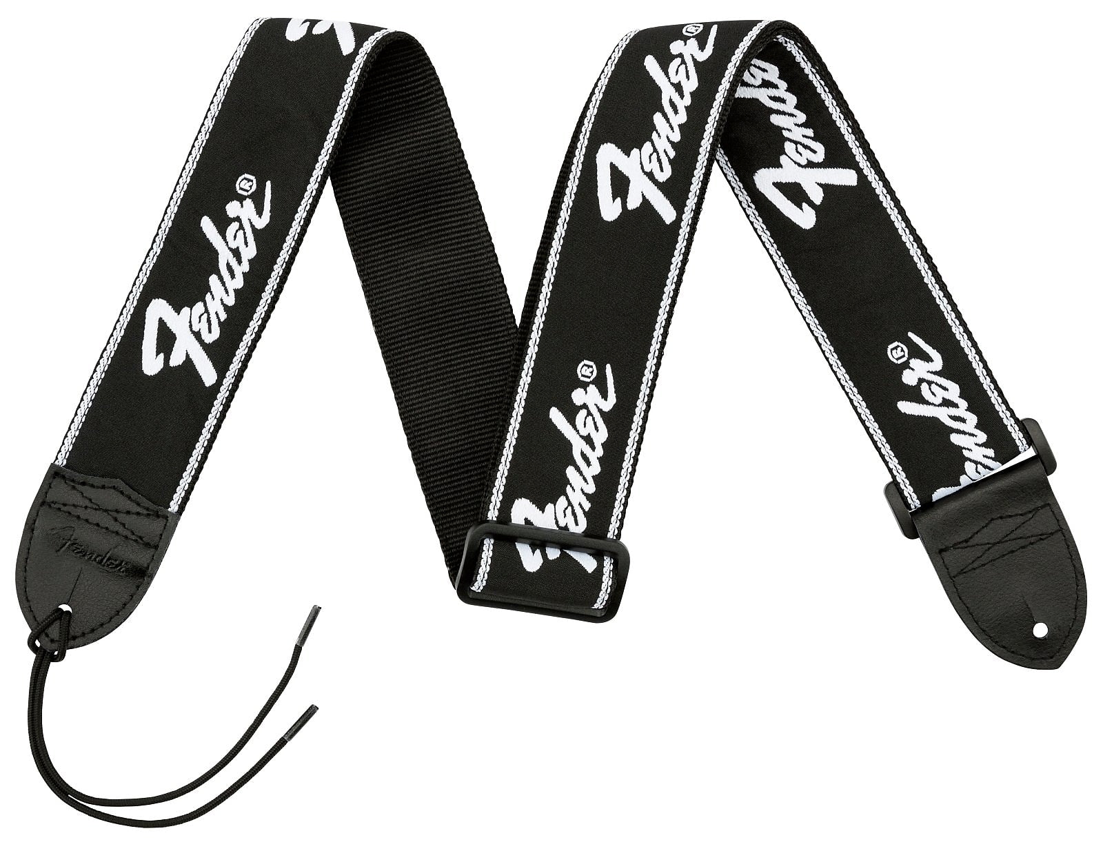 Fender Running Spaghetti Logo Strap, Black