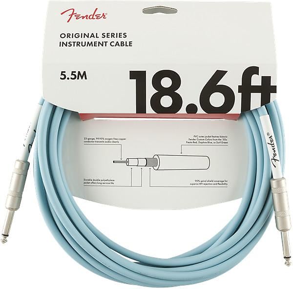 Fender Original Series Instrument Cable, 18.6', Daphne Blue