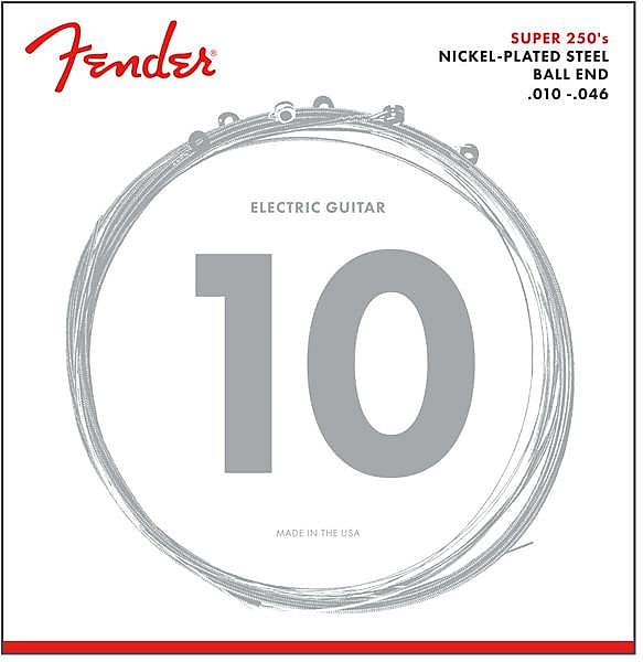 Fender Super 250 Guitar Strings Nickel Plated Steel Ball End 250R 10