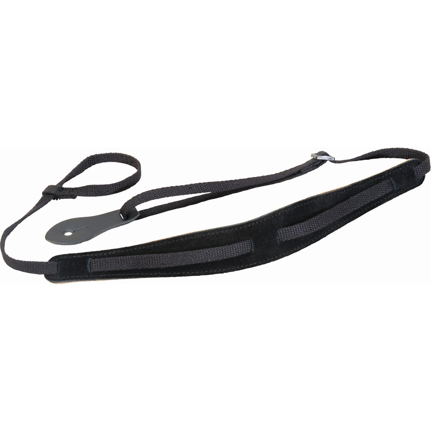 Levy's 1/2in Cotton Mandolin Strap w/Suede Pad - Black