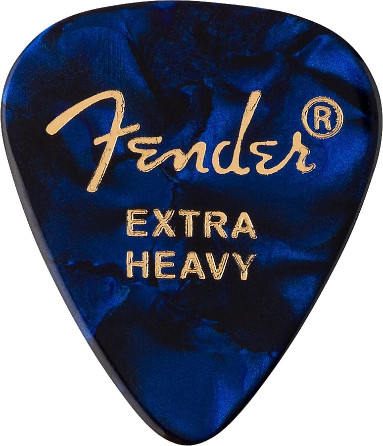 Fender 351 Shape Premium Picks, Extra Heavy, Blue Moto, 12 Count
