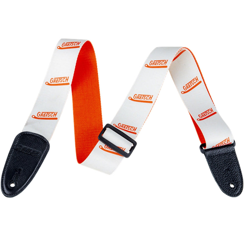 Gretsch® Vibrato Arm Pattern Strap, White/Orange