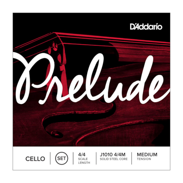 D'Addario Prelude Cello String Set, 4/4 Scale, Medium Tension