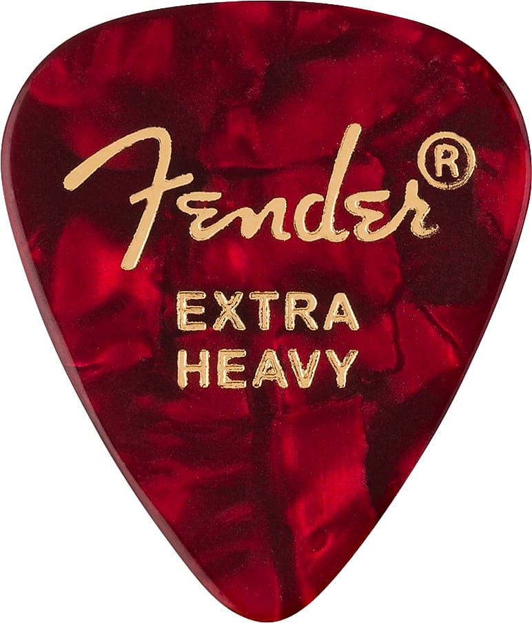 Fender 351 Shape Premium Picks, Extra Heavy, Red Moto, 12 Count