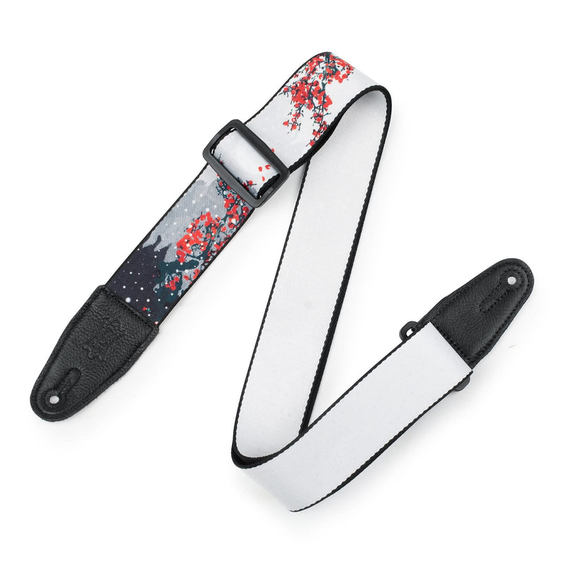 Levy's Polyester Guitar Strap - Cherry Blossoms & Snow