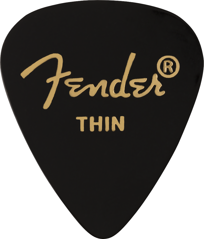 Fender 351 Shape Premium Picks, Thin, Black, 12 Count