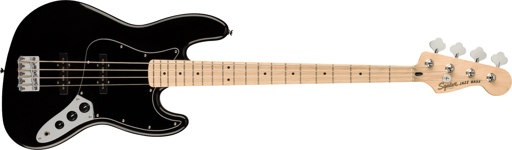 Fender Affinity Series Jazz Bass, Maple Fingerboard, Black Pickguard, Black