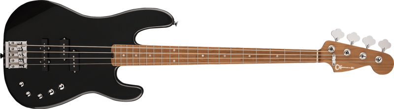 Charvel Pro-Mod San Dimas Bass PJ IV, Caramelized Maple FB, Metallic Black