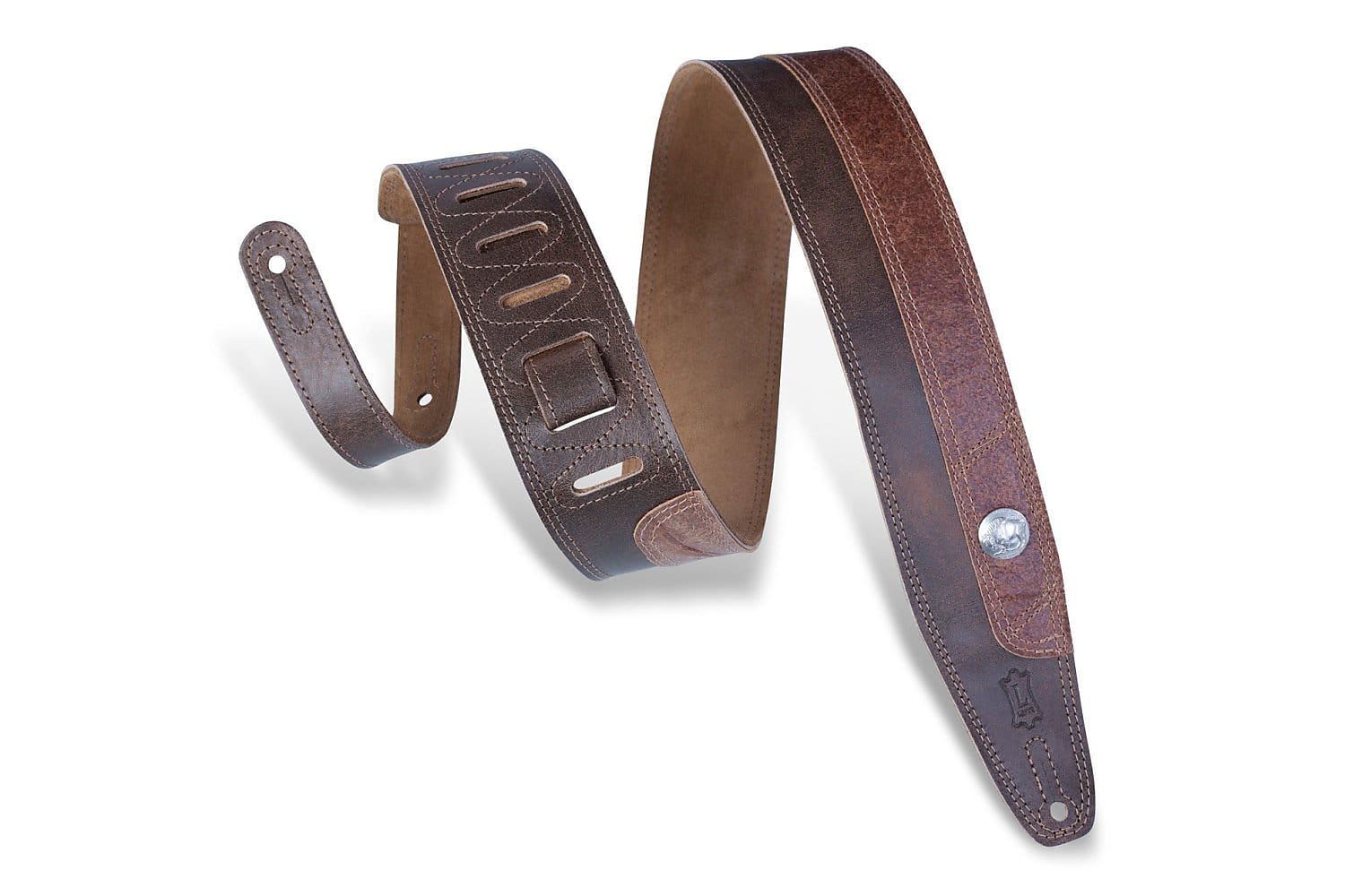 Levy's 2.2in Wide Dark Brown Guitar Strap