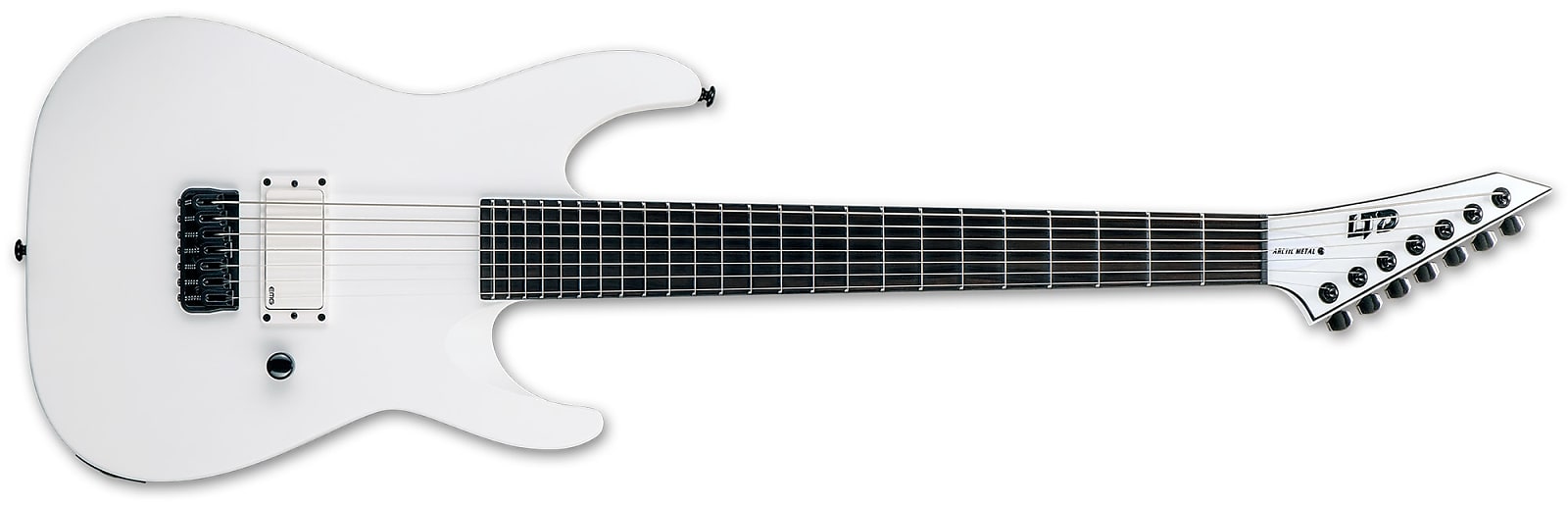 ESP LTD M-7BHT Baritone Arctic Metal - Snow White Satin