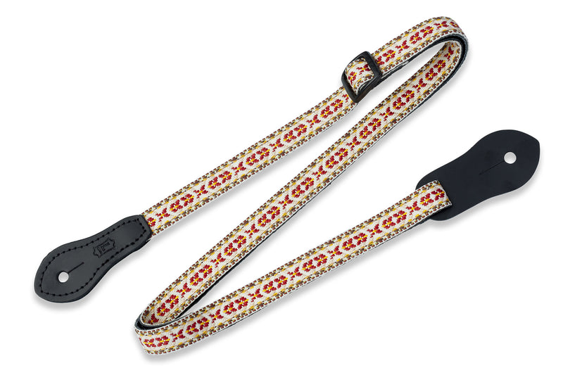Levy’s MJ19UKE-001 1/2″ Wide Jacquard Mandolin/Ukulele Strap - Red/Yellow