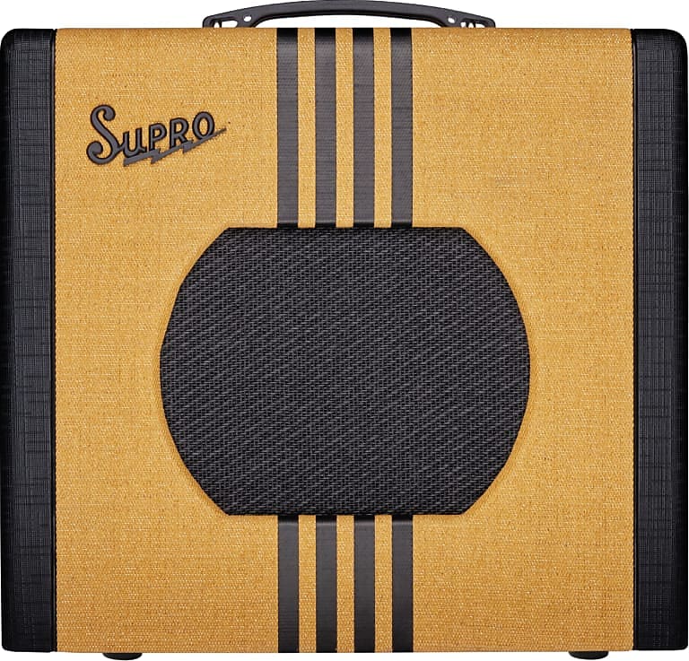 Supro 1820RTB Delta King 10 5w 1x10 w/Reverb Combo Amp Tweed w/Black Stripes