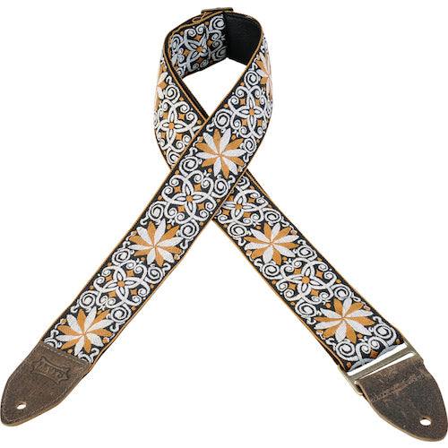 Levy's 2" Wide Jacquard Guitar Strap - Black/White/Brown
