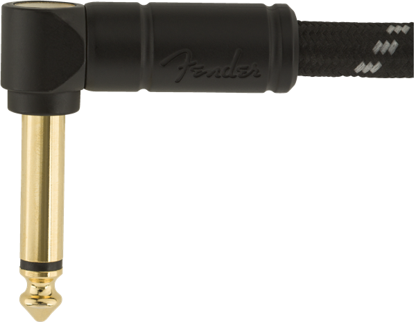 Fender Deluxe Series Instrument Cable, Straight/Angle, 15' Black Tweed