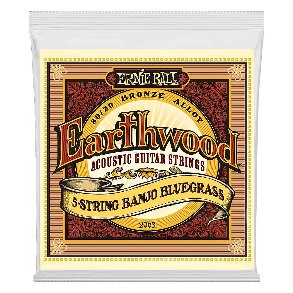 Ernie Ball 2063 Earthwood 5-String Banjo 80/20 Bronze Acoustic Guitar Strings