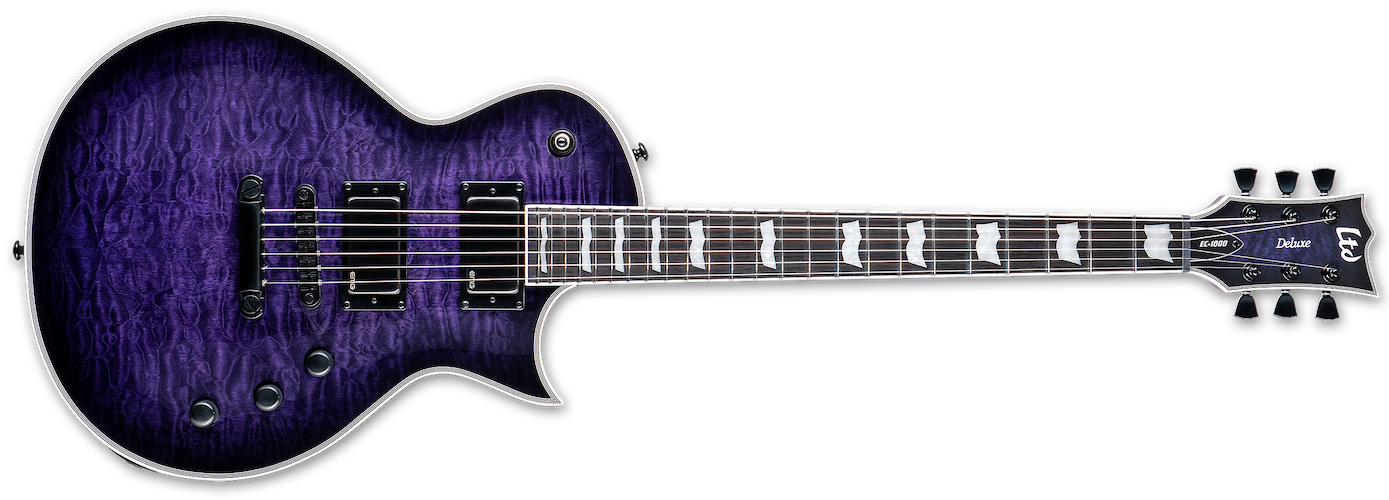 ESP LTD EC-1000 Quilted Maple Electric Guitar - See Thru Purple Sunburst