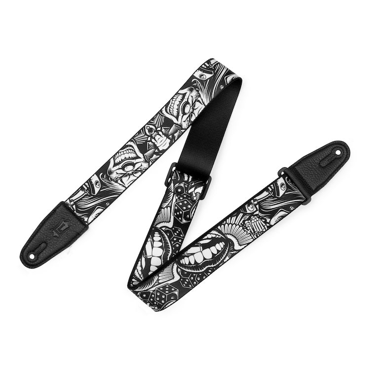 Levy's 2" Poly Tattoo Series Guitar Strap - Clowns design