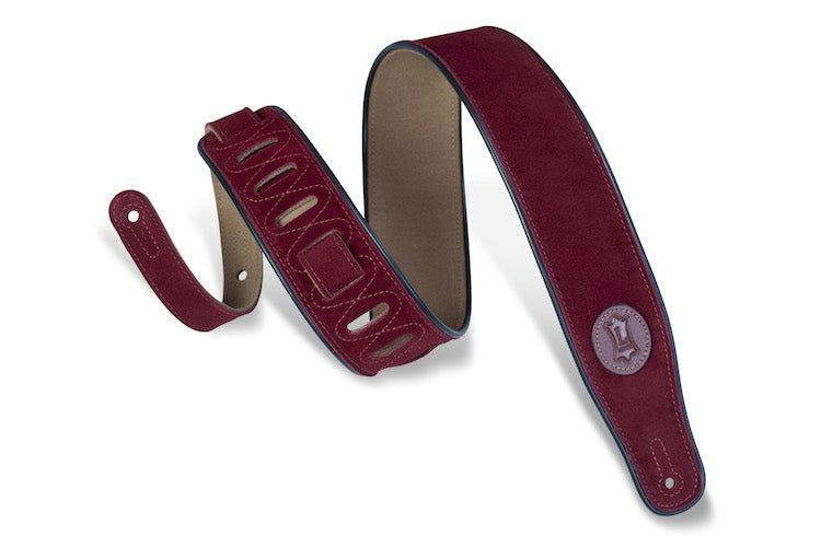 Levy's MSS3-BRG 2 1/2" Wide Burgundy Suede Guitar Strap