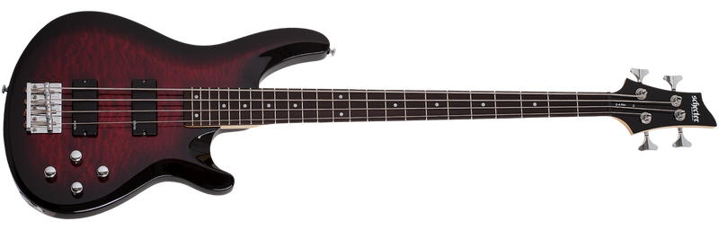 Schecter 591 C-4 Plus Bass Guitar - See Through Cherry Burst