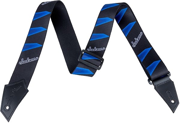 Jackson® Strap with Headstock Pattern, Black/Blue