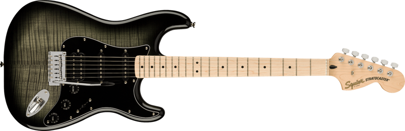 Fender Squier Affinity Series Stratocaster FMT HSS, Black Pickguard, Black Burst