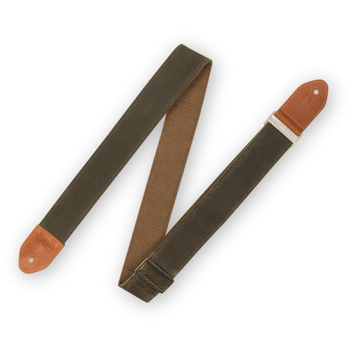 Levy's 2" Wide Waxed Canvas Guitar Strap - Green