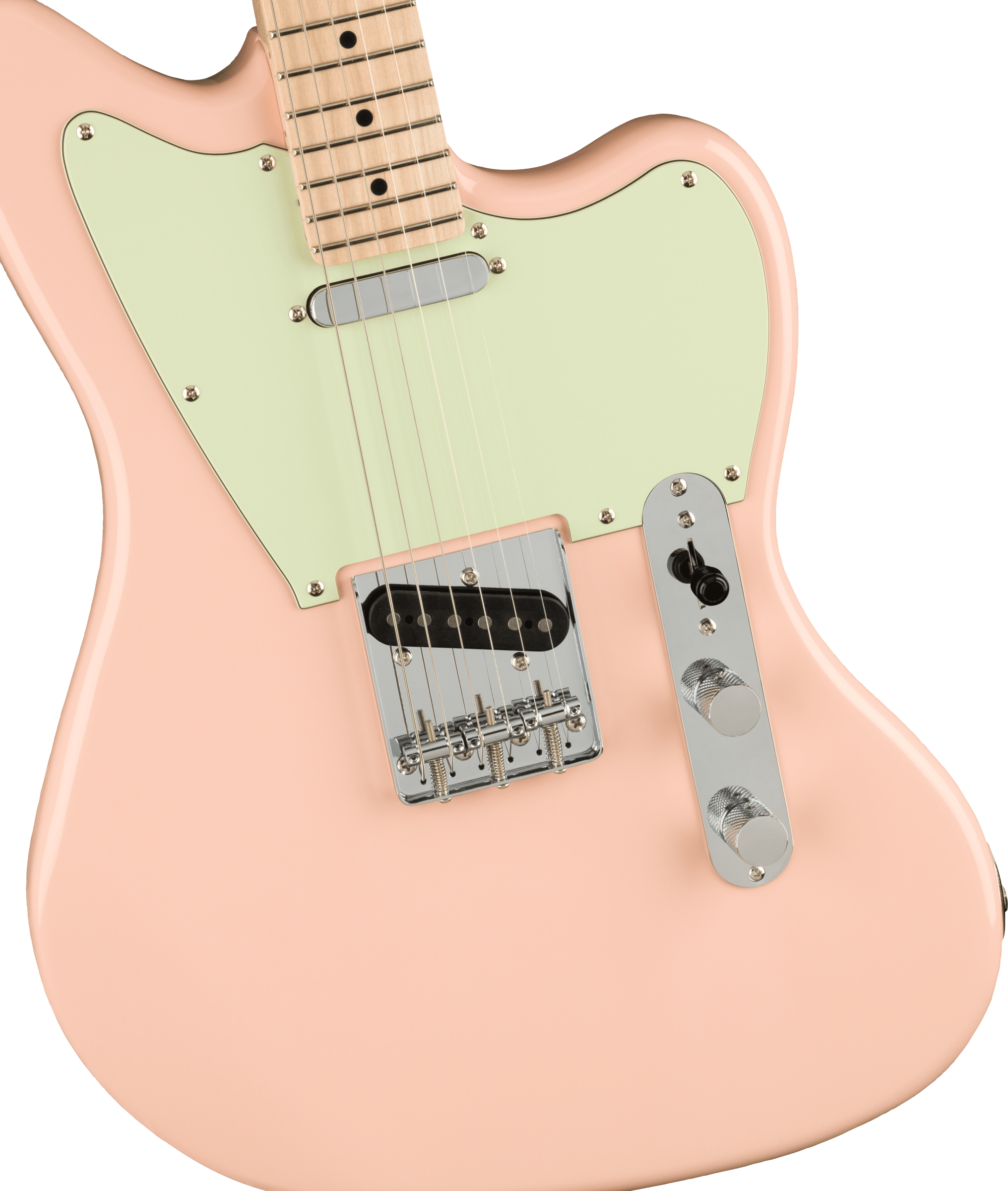 Fender Squier Paranormal Offset Telecaster Maple FB Mint Pickguard, Shell Pink