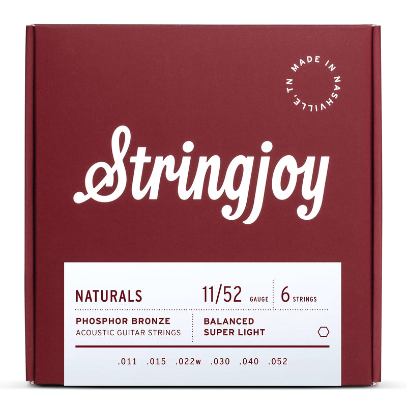 Stringjoy Naturals Super Light Gauge (11-52) Phosphor Bronze Acoustic Strings