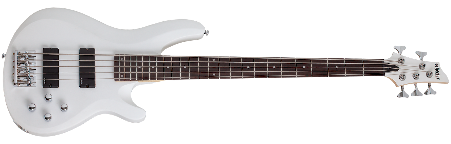 Schecter 587 C-5 Deluxe Bass Guitar - Satin White