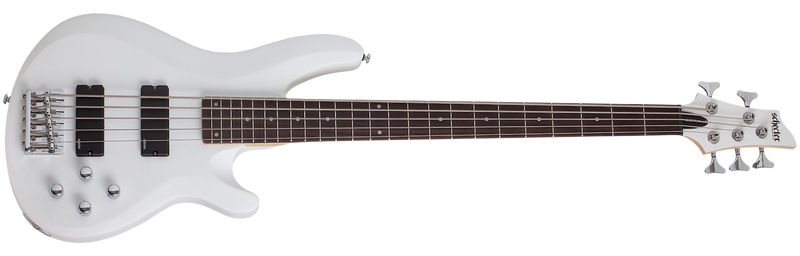 Schecter 587 C-5 Deluxe Bass Guitar - Satin White