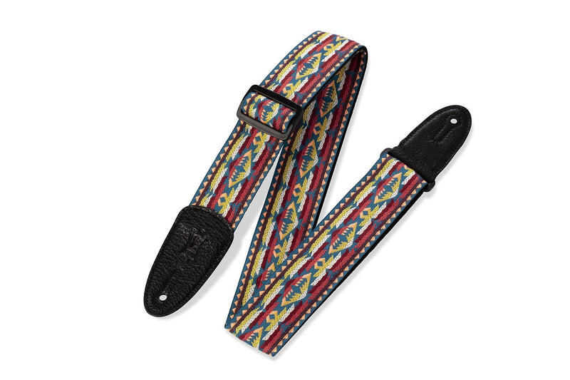 Levy's 2in 60's Hootenanny Jacquard Weave Guitar Strap - Red/Yellow