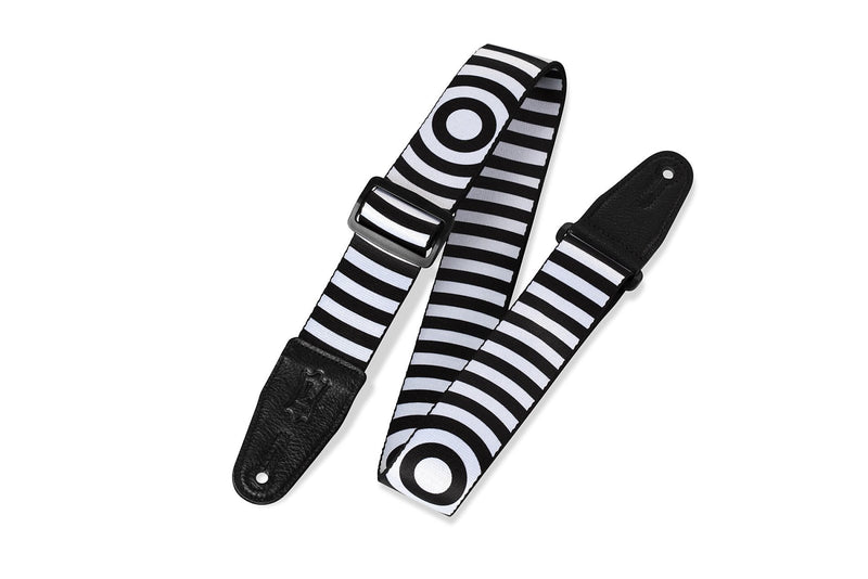 Levy's MPS2-064 2in Polyester Guitar Strap - Black/White Ripples