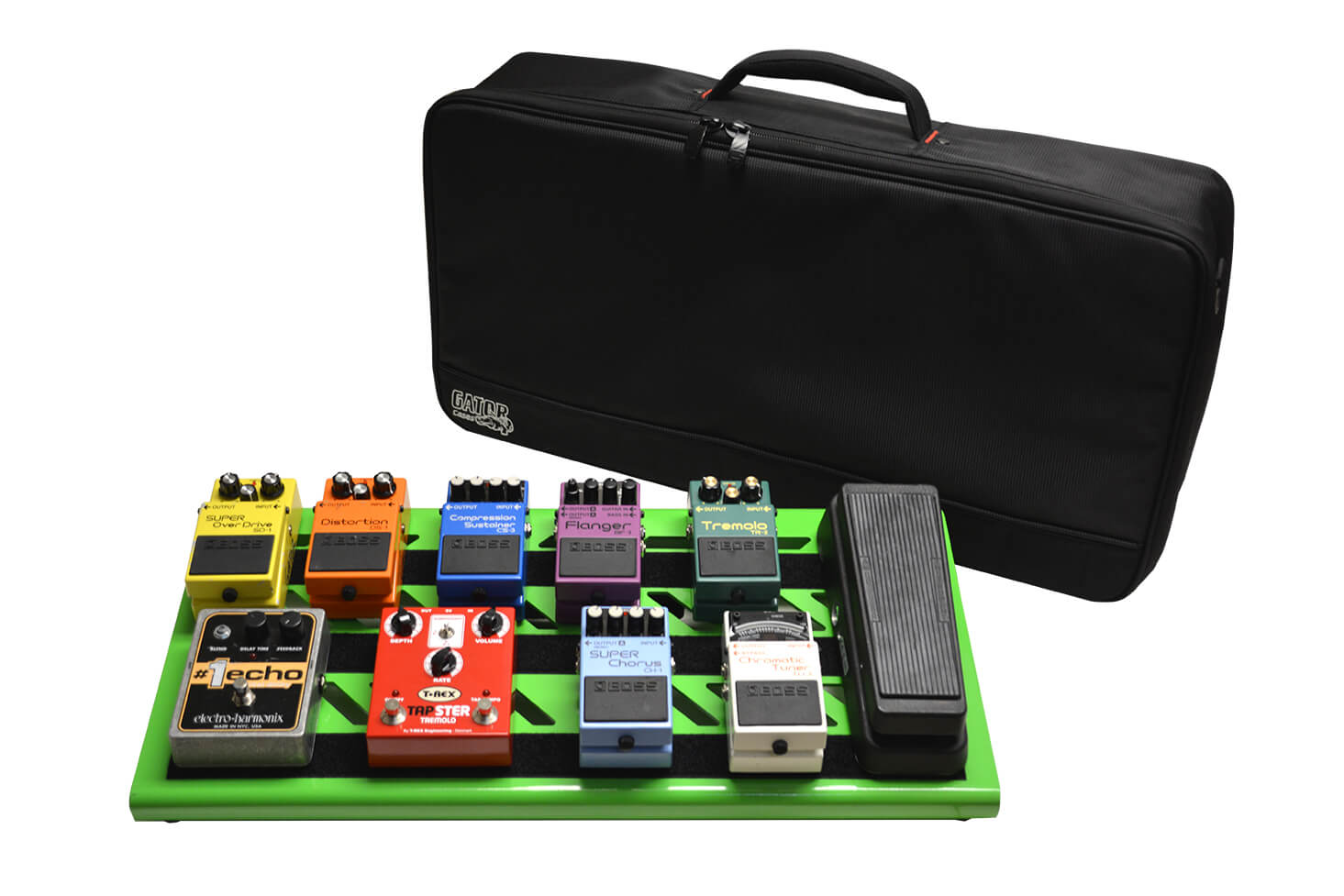 Gator Cases Large Aluminum Pedal Board w/Carry Bag - Screamer Green