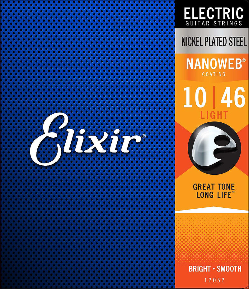 Elixir Strings 12052 Electric Nickel Plated Steel w/Nanoweb Coating, Super Light