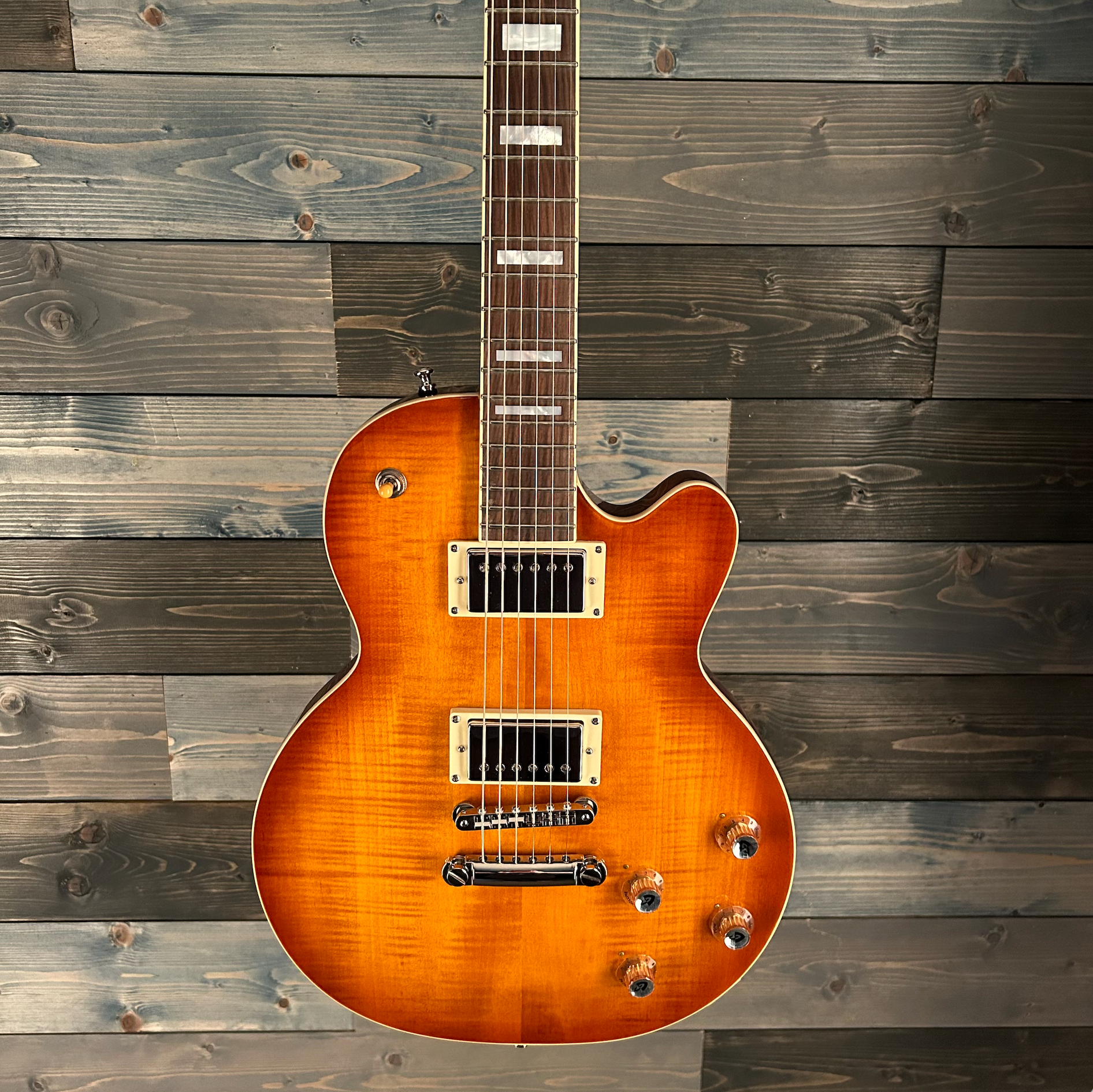 Guild Bluesbird Flame Top Electric Guitar - Ice Tea Burst