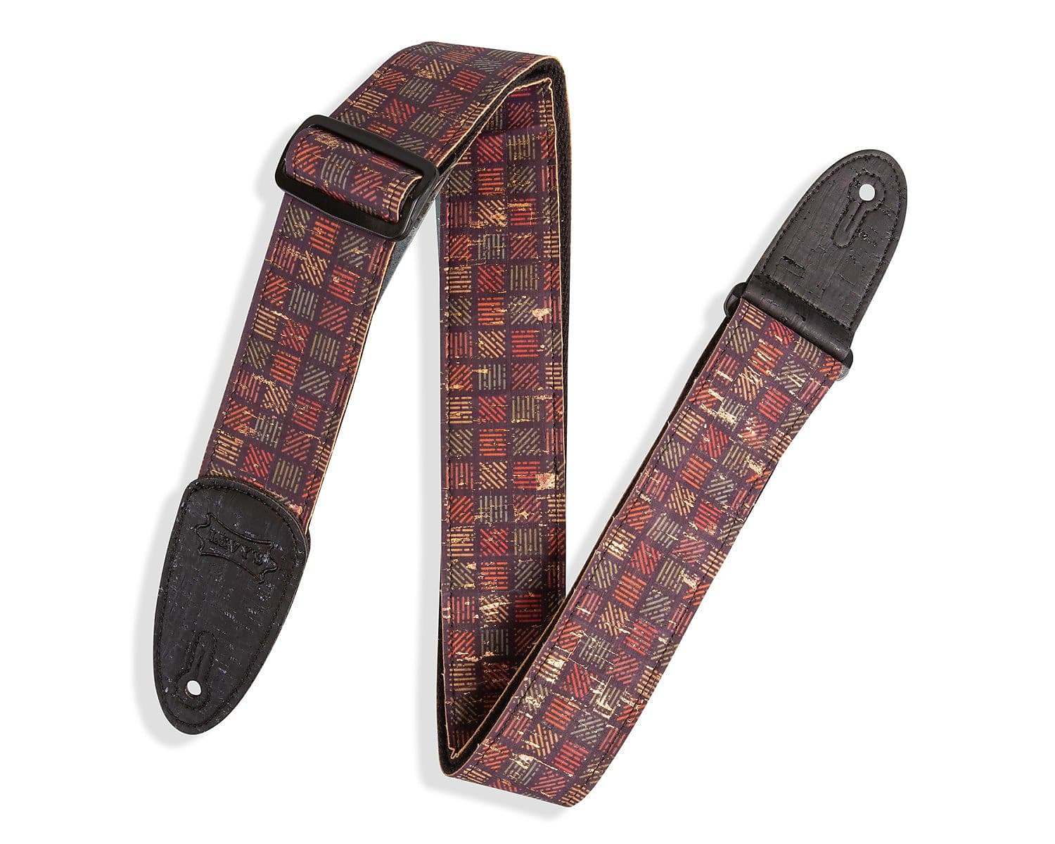 Levy's 2" Orleans Cork Guitar Strap - Black/Red/Navy/Gold