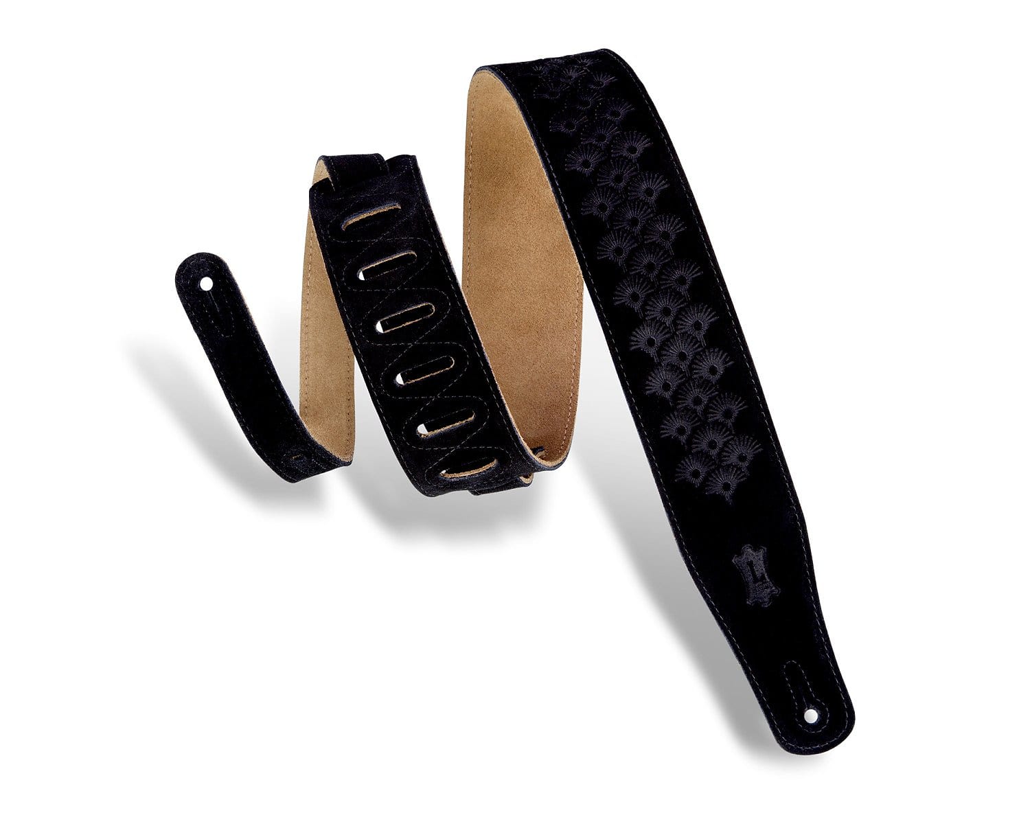 Levy's 2.5" Suede Dandelion Emboss Guitar Strap