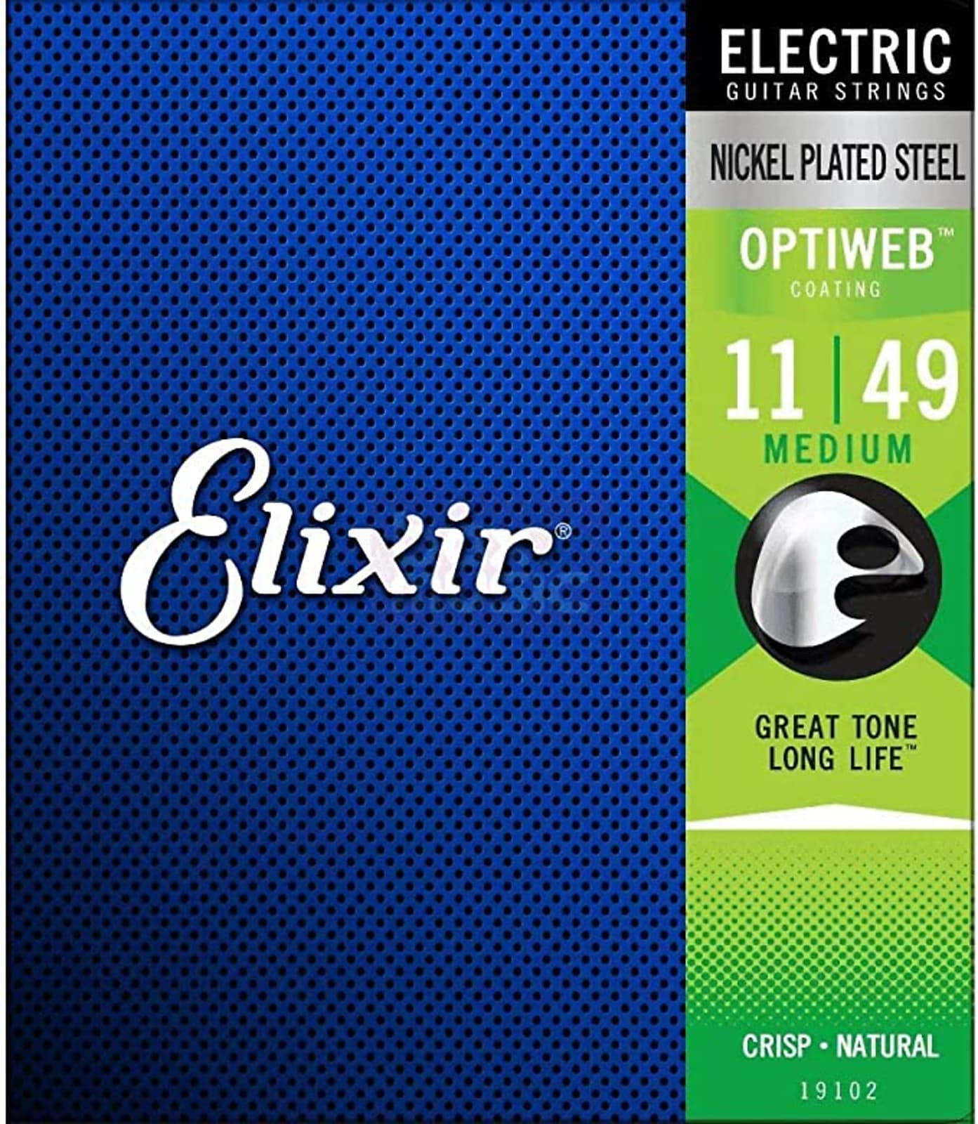 Elixir Strings 19102 Electric Nickel Plated Steel w/OPTIWEB Coating, Medium